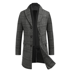 Haute qualité sur mesure hommes longue laine écologique veste réversible respirant élégant chaud laine manteau bouton décoration - Product Image 6