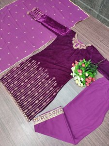 NUEVO DISEÑADOR FESTIVAL ESPECIAL TERCIOPELO TOP CON DUPATTA PARA MUJER - Product Image 6