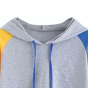 เสื้อฮู้ดโอเวอร์ไซส์ผ้าฝ้ายพิมพ์ลายสกรีนแบบกำหนดเอง ชุดเซ็ตเสื้อครอปคอกลม XS สไตล์สปอร์ตสำหรับผู้หญิง ใส่ได้ในฤดูหนาว - Product Image 3