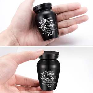 Urnas pequeñas para cenizas humanas Mini urna de recuerdo de aluminio Mariposas Cremación para cenizas Recuerdo conmemorativo Urna de tamaño personalizado - Product Image 2