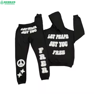 Conjunto de Sudadera con Capucha y Pantalones Deportivos Anchos Unisex High Street 3D, Transpirable, Ecológico y Resistente - Product Image 5
