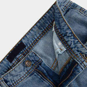 Pantalones vaqueros de lona informales personalizados para hombre, pantalones de pierna recta de cintura media de ajuste regular, pantalones de lona de algodón 100% de estilo callejero - Product Image 3