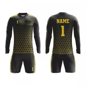 2025 unisexe à manches longues en vrac Football gardien formation Football maillot ensemble Polyester uniforme nom personnalisé impression équipe vierge - Product Image 1