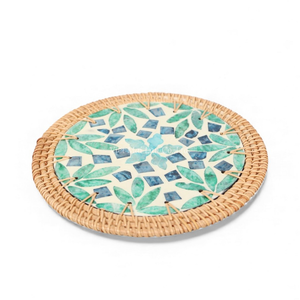 Mantel Individual de Nácar Combinado con Ratán para una Decoración de Mesa de Comedor Sostenible y Uso Doméstico, Procedente de Vietnam - Product Image 1