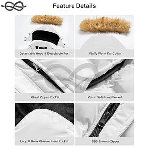 เสื้อแจ็กเก็ตขนเป็ดสำหรับผู้ชาย, เสื้อโค้ทแบบพองกันน้ำสำหรับเล่นกีฬากลางแจ้งในฤดูหนาว - Product Image 6