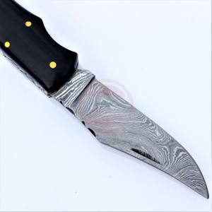 Lame pliante en acier damas manche en bois couteau de poche de camping couteaux pliants de chasse en plein air - Product Image 2