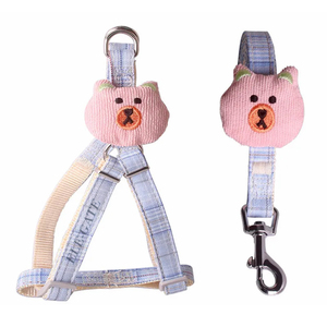 Pettorina di Lusso per Cani con Design Orsetto Kawaii XL/XXL, Guinzaglio in Poliestere con Fantasie a Quadri e Tinta Unita, Traspirante e Personalizzabile per Passeggiate con il Cane - Product Image 3