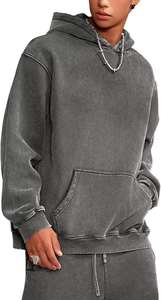 Sweat à capuche décontracté pour hommes de haute qualité 100% coton Sun Fade Design Acid Stone Print Respirant Distressed Hoodie - Product Image 2