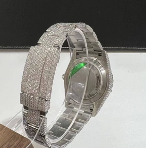 Reloj de pulsera automático VVS1 White Diamond Moissanite para hombre, estilo Hip Hop de lujo con movimiento suizo, reloj de cuarzo helado - Product Image 6