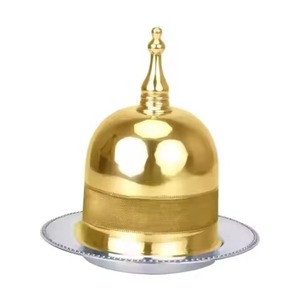 Plato de Metal para Servir Alimentos con Tapa de Cúpula, Diseño Moderno de Gran Tamaño, Perfecto para Postres Khajoor y Eventos de Catering - Product Image 4