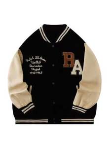 Personalizado de alta calidad 100% algodón gota hombro Varsity chaqueta de gran tamaño Vintage carta Chenille bordado Varsity chaqueta para hombres - Product Image 6