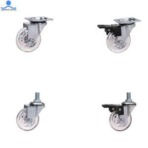 1,5 2 2,5 3 4 Zoll transparente PU-Räder Schwenkbarer Gewindes tiel mit Total Brake Bürostuhl <span class=keywords><strong>Castor</strong></span> Silent Furniture Caster Wheel - Product Image 1