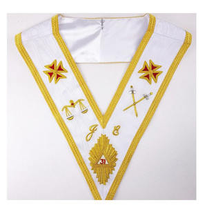 Collar de Regalia de maestros reales y selectos de calidad masónica en azul con bordado de lingotes de oro Masonic Regalia Grand Master 2025 - Product Image 4