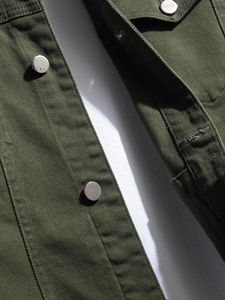 Chaqueta Vaquera Nueva para Hombre con Personalización Completa, Estilo Vintage, Cuello Alto, Logotipo Frontal, Transpirable, para Uso en Exteriores - Product Image 6