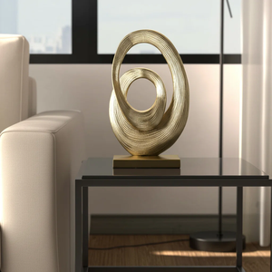 Wholesale Aluminum Round Gold-Plated Tabletop Sculpture Decorative Ornaments Modern Home Decor Accent High Polished - Product Image 2