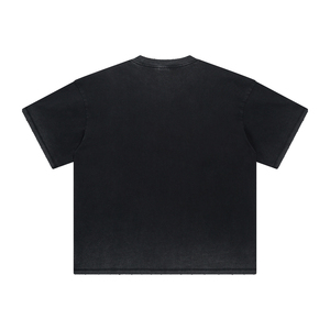 Fabricant personnalisé de haute qualité pour femmes 300gsm coton gris vieilli lavé à l'acide blanc recadrée Boxy t Shirt - Product Image 3