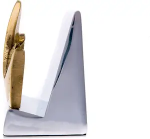 Porte-cartes de visite en métal solide moderne fait à la main (aluminium et laiton) accessoire de bureau Design oiseau colombe