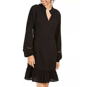 Abito a trapezio con volant adorabile per bambina Be Bop, nero, taglia S, in chiffon con vita naturale - Product Image 1