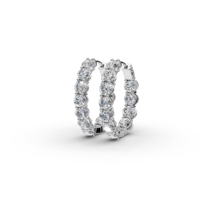 22 Pcs Boucles d'oreilles créoles ovales serties de diamants, Bijoux tendance, Prêts à offrir, Argent, Or 14k, Or 18k, Or rose, Sertissage griffe