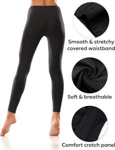 Leggings sans pieds ultra doux en coton tricoté extensible pour femmes Sexy Basics, coupe skinny, taille élastique, port quotidien doux - Product Image 3