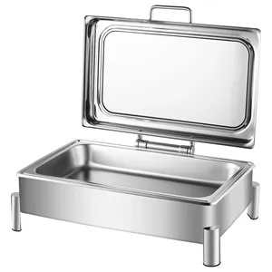 Juego de Recipientes para Buffet de Acero Inoxidable de Lujo, Calentador de Alimentos Eléctrico Hidráulico de 9L y 6L para Catering, Fiestas, Hoteles y Restaurantes - Product Image 4