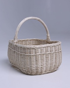 Cesta de Mimbre Blanca Hecha a Mano con Asa, Cestas de Almacenamiento Hechas a Mano, Ratán Natural, Modernas, Multifuncionales, Hechas en Vietnam - Product Image 3