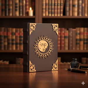 Leather <b>Vintage</b> Journal Sun & Moon Cover Design Deckle Edge Cotton <b>vintage</b> Paper Calligraphy <b>Notebook</b> Handmade SketchBook diary - Product Image 2