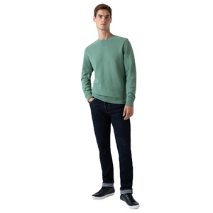 Haute qualité 100% coton pull sweat pour hommes en gros taille personnalisée côtes col rond solide hiver blanc recadrée hommes - Product Image 1