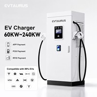 Station de recharge rapide DC pour véhicules électriques, commerciale, au sol, CCS2 GBT NACS IP54 60 kW 120 kW 180 kW 240 kW BYD Tesla OCPP avec 4G Wifi LAN
