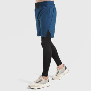 High Street Design hommes bleu marine séchage rapide Gym Shorts d'entraînement hommes Shorts de course avec taille élastique et Logo personnalisé en vrac - Product Image 2