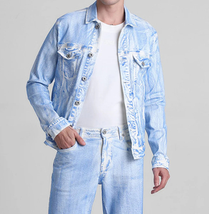 2025ใหม่ชุดกางเกงขาสั้นผ้ายีนส์ซักได้สำหรับผู้ชายและฤดูหนาวฤดูร้อนเสื้อตัวบนและกางเกง - Product Image 1