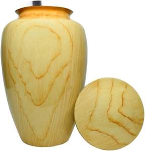Urna de cremación con acabado de grano de madera de roble | Urna conmemorativa para adultos de cenizas humanas, entierro, urnas de cremación funeraria grandes | 200 pulgadas cúbicas - Product Image 2