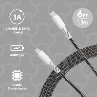 Câble de charge rapide 60W certifié MFi avec boîtier en PVC, tressé pour coque métallique, logo personnalisé, pour ordinateur et téléphone portable, en stock