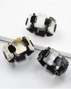 Nueva pulsera de cuerno de búfalo, brazalete ancho estirable, ágata, Animal pulido, artesanía personalizada para artesanías náuticas naturales - Product Image 2