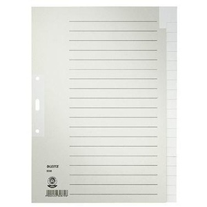 Leitz DIN <b>A4</b> Recycled Grey Rope Paper Blank File <b>Folders</b> with 20 Index Sheets Eco-Friendly Office Accessories - Product Image 1