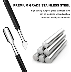 ที่ดันหนังกำพร้าเล็บแบบสองด้านพร้อมที่จับสีดำ - Product Image 3