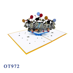 Carte pop-up 3D tendance, impression offset, papier fait main, design personnalisé, Vietcraft, carte en papier artisanal - Product Image 3