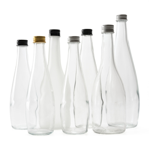 Offre Spéciale – Bouteille en Verre Transparente en Forme de <span class=keywords><strong>Poire</strong></span> pour Boissons Alcoolisées, 350 ml et 500 ml, avec Couvercle en Aluminium Doré - Product Image 1
