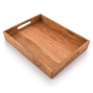 Ensemble de plateaux carrés en bois d'acacia en gros meilleur prix plateaux en bois naturel pour les repas et les boissons - Product Image 3