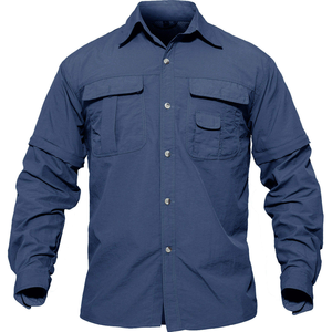 เสื้อตกปลาผู้ชายขายส่งแบบ OEM สำหรับกิจกรรมกลางแจ้ง รับทำโลโก้ เนื้อผ้าโพลีเอสเตอร์ ระบายเหงื่อได้ดี ติดกระดุม ระบายอากาศได้ดี - Product Image 2