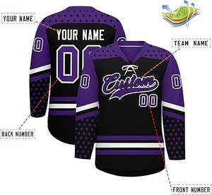 Camiseta de hockey sobre hielo personalizada para hombres, uniforme de equipo de sublimación, manga larga, secado rápido, ajuste profesional, fábrica de ropa deportiva OEM 2025 - Product Image 2