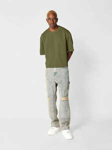 T-shirts pour hommes en molleton français 100% coton, 300 GSM, épais, faible MOQ, pas cher, vierge, coupe ample, style hip-hop, vente en gros - Product Image 4