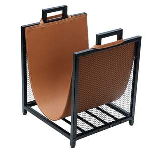 Fancy Black Steel Log <b>Firewood</b> <b>Storage</b> Rack Stand Holder Home and Garden <b>Storage</b> <b>Indoor</b> and Outdoor Fireplace Accessories - Product Image 5