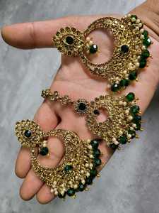 Designer <b>Stainless</b> <b>Steel</b> Choker Necklace Set High Gold Plated Fancy Style Beautiful Kundan Jewellery for Weddings Parties Zircon - Product Image 4