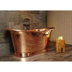 Bañeras independientes de cobre antiguo con acabado pulido a mano Diseño tradicional de inspiración vintage para interiores de baño de lujo - Product Image 2