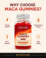 Gummies de Maca en marque blanche OEM 3000mg avec Ginseng et Gingembre pour l'Énergie et la Vitalité, Complément de Bien-être Masculin, 60 Comprimés pour Adultes