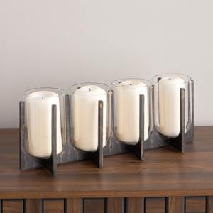 Bougie en verre élégante Lanterne Designer Décoration de la maison Pièce maîtresse de table romantique pour une ambiance chaleureuse - Product Image 1