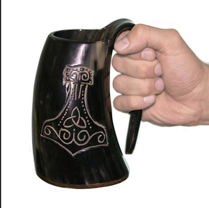 Vente en gros de corne à boire viking de qualité supérieure chope à bière finition à la main corne de buffle naturelle décoration par croissant artisanat - Product Image 1