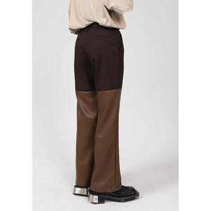 Pantalones de Cuero de Cintura Media con Cremallera y Logotipo Personalizado, de Alta Calidad, con Parches, a la Moda, Resistentes al Viento, Transpirables, Estilo Urbano, Corte Recto - Product Image 3