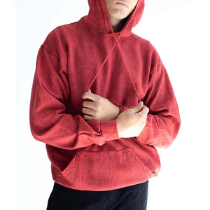 Sudadera con capucha lavada con ácido estilo callejero personalizada OEM sudadera de algodón transpirable de gran tamaño con opciones de logotipo y etiqueta privada - Product Image 4